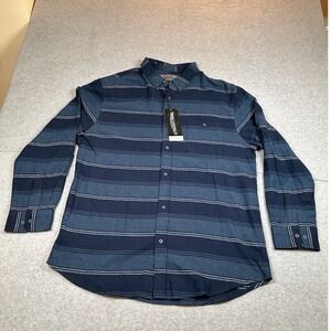 Straight Faded Men's XL Flannel Blue Striped 100% Cotton‎ NWT